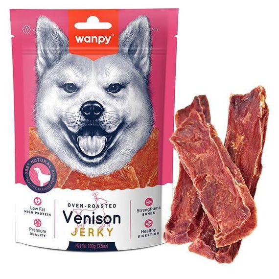 Wanpy Venison Jerky ванпи вяленая оленина з качкою слайси ласощі для собак