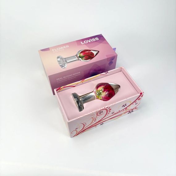 Роскошная анальная пробка Loviss Rose Anal Plug с настоящей розой внутри | Зображення 6