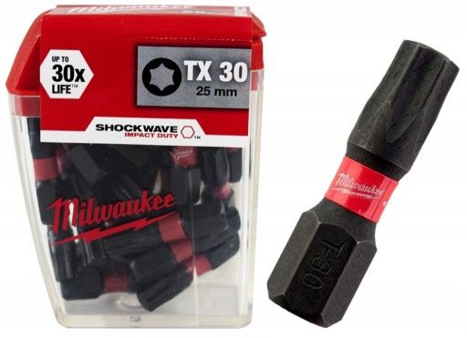 Біти для Шуруповерта Milwaukee shockwave tx30 x 25 мм 4932430886