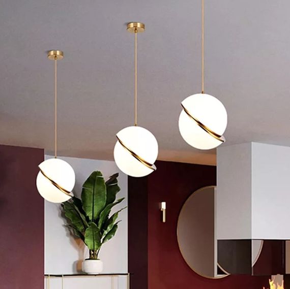 Люстра підвісна на 1 лампочку 26681 Латунь 35-200х20х20 см. | Зображення 1