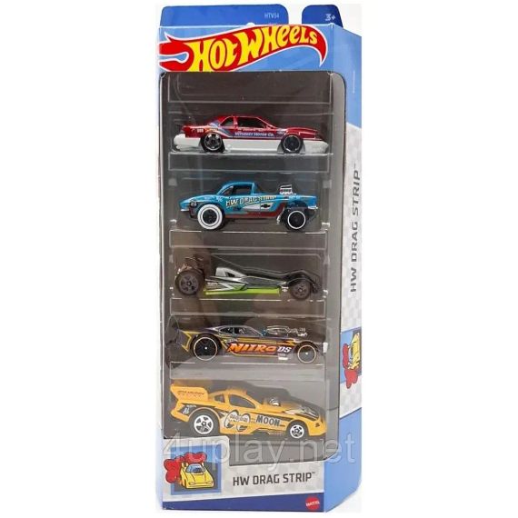 Hot Wheels Drag Strip Подарунковий набір з 5-ти машинок Хот Вілс Дрег-рейсінг