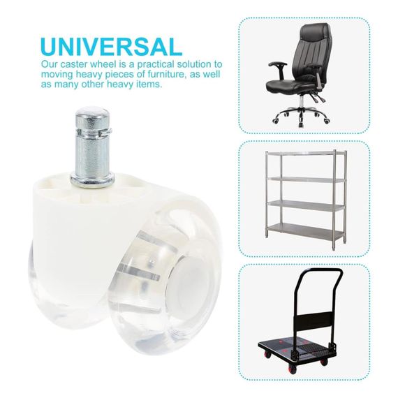 Колеса для офисного кресла набор 5 шт, колесики для стульев, мебельные универсальные полиуретановые ролики | Зображення 1