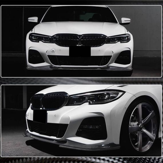 Накладка на передній бампер Lip V7 (для M-Sport 2018-2022, Карбон) для BMW 3 серія G20/21 2018- рр | Зображення 4