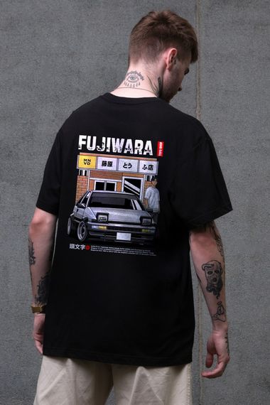 Оверсайз Футболка З Принтом Without Fujiwara Black