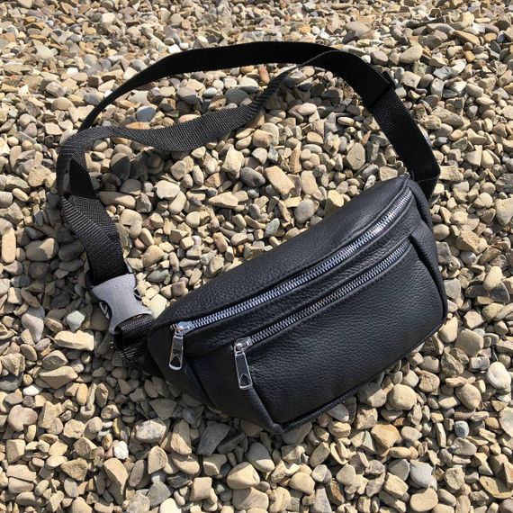 Бананка з відділеннями, Зручна чоловіча шкіряна бананка для міських прогулянок JM-56 | Зображення 6