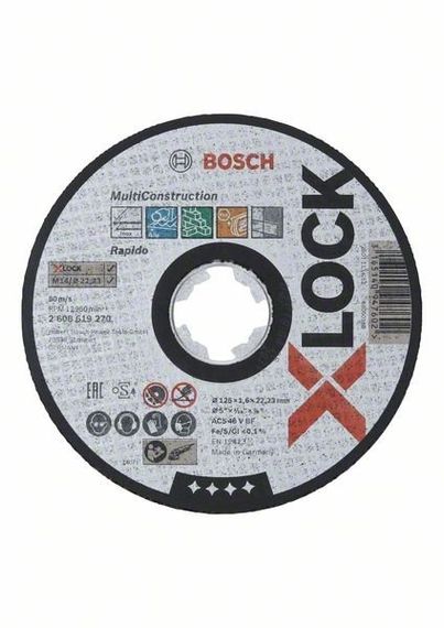 Отрезной круг Bosch X-LOCK Multi, для любых материалов 125x1.6 (2.608.619.270)