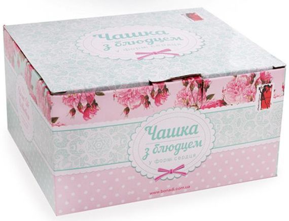 Чайна подарункова пара Shabby Chic "Серце" чашка 250мл з блюдцем | Зображення 1