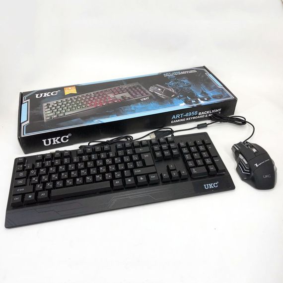 Клавіатура+мишка UKC з LED підсвічуванням від USB M-710, клавіатура ігрова з підсвічуванням та мишкою | Зображення 7