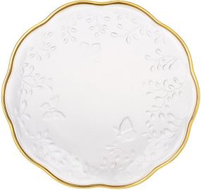 Набір 6 скляних тарілок "Butterfly" Ø19.5см із золотою облямівкою