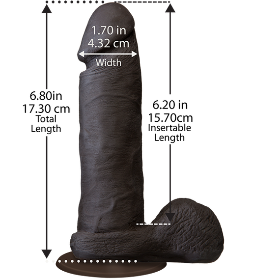 Фалоімітатор Doc Johnson The Realistic Cock 6 inch Black - ULTRASKYN, Vac-U-Lock, діаметр 4,3 см | Зображення 1