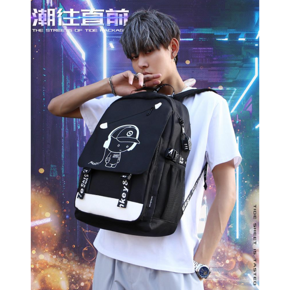 Рюкзак водостійкий розумний повсякденний з Led-підсвіткою "Music", рюкзак з підсвіткою  для прогулянок і спорту | Зображення 8