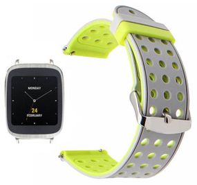 Двухсторонний ремешок с перфорацией для часов Asus ZenWatch 2 (WI501Q) - Grey&Yellow