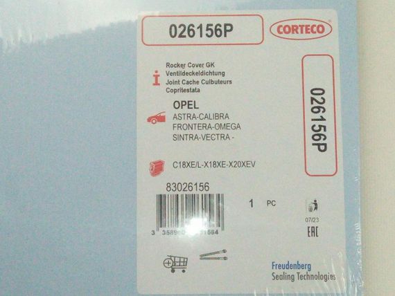 Прокладка клапанної кришки Lacetti 1.8, Corteco (026156P) з кільцями під болти (90501944) | Зображення 1