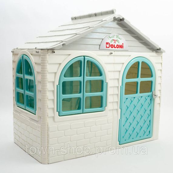 Игровой Домик со шторками Doloni Toys 02550/15 Бело-Бирюзовый | Зображення 2