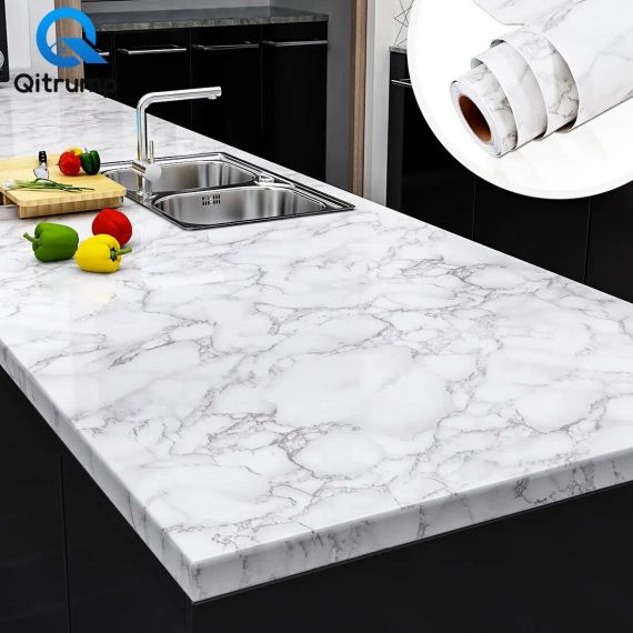 Самоклеящаяся пленка Supretto Мрамор 2Mх0. 60M Черная | Зображення 3