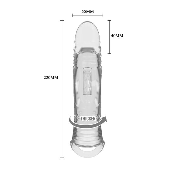 Насадка на член - Pretty Love Penis Sleeve 8.7" Clear Sex Aura | Зображення 8