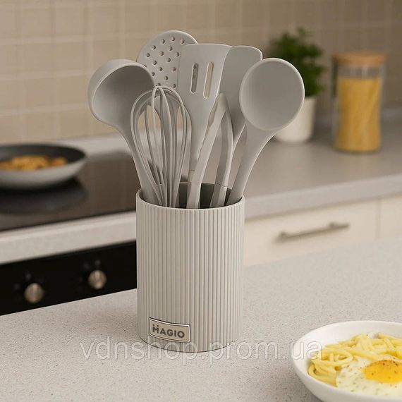 Силіконові кухонні прилади в комплекті з підставкою, Приналежності для кухаря, Кухарські приналежності CV-63 | Зображення 1