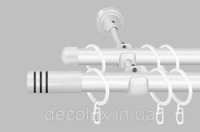 Карниз для штор металевий дворядний 19 мм Модуло білий 240 див.