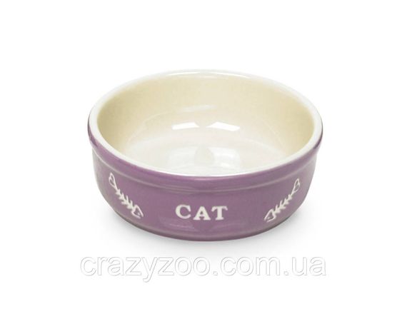 Миска для котів Nobby Cat керамічна фіолетово-бежева Ø 13.5x4.5 см 250 мл 73369