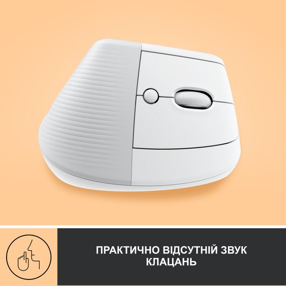 Мишка Logitech Lift Vertical Ergonomic Wireless/Bluetooth White (910-006475) | Зображення 4