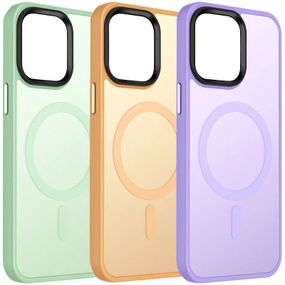 TPU+PC чохол Metal Buttons with MagSafe Colorful для Apple iPhone 14 (6.1")