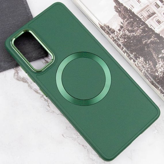 TPU чехол Bonbon Metal Style with MagSafe для Samsung Galaxy A55 Зеленый / Army Green | Зображення 3