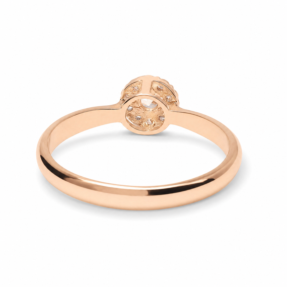 Кольцо из красного золота 585 пробы с муассанитами 19.5 | Зображення 2