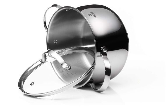 Каструля Vinzer Culinaire 50168, 7 л, 24 см, з нержавіючої сталі з кришкою, для всіх типів плит | Зображення 3