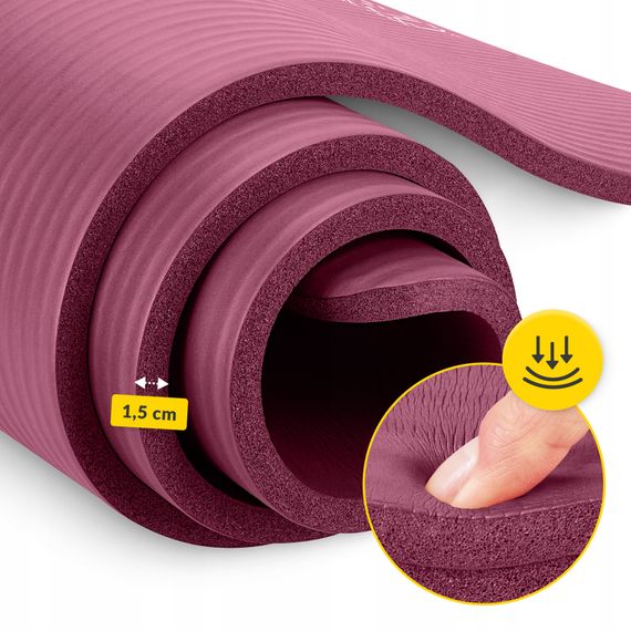 Килимок (мат) спортивний 4FIZJO NBR 180 x 60 x 1.5 см для йоги та фітнесу Burgundy (P-5905973406710) | Зображення 7