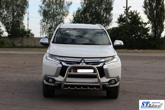 Кенгурятник WT008 (нерж) для Mitsubishi Pajero Sport 2015-2024 гг | Зображення 1