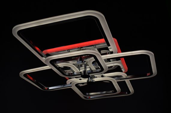 Люстра світлодіодна стельова LED світильник для квартири на стелю лед з пультом 25947 Хром 12х59х80 см. | Зображення 8