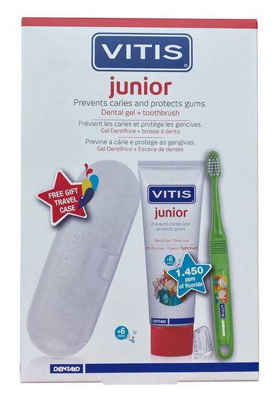 Набір для підлітків у пластиковому пеналі VITIS Junior (зубная щітка + зубна паста)