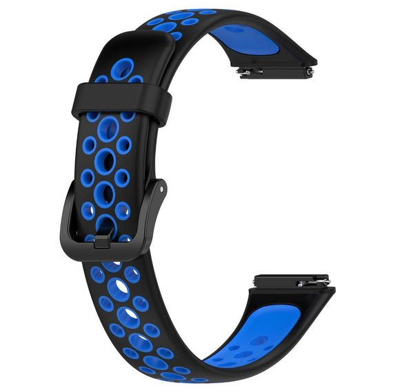 Силіконовий ремінець Primolux Perfor Classic для фітнес браслета Huawei Band 7- Black&Blue | Зображення 2