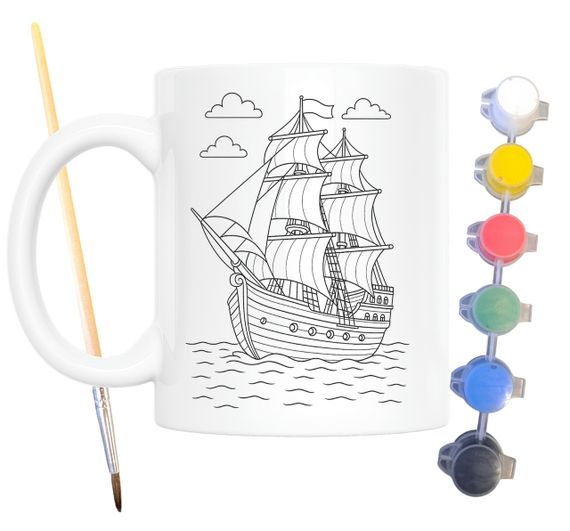 Набор для творчества кружка раскраска по мотивам Остров сокровищ (Роберт Льюис Ст 330 мл белая (КР0178) | Зображення 1