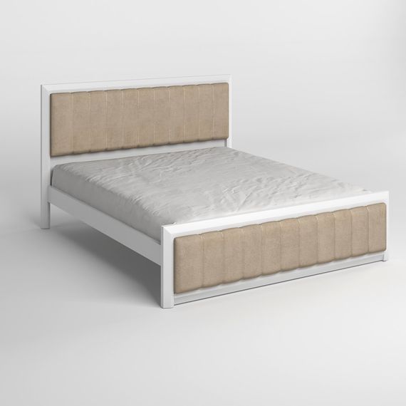 Односпальне дерев'яне ліжко Mebigrand Барселона Б1 Білий (RAL9003)/Аляска 23 (Бежевий) 80х190 см (MBG-11625) | Зображення 1