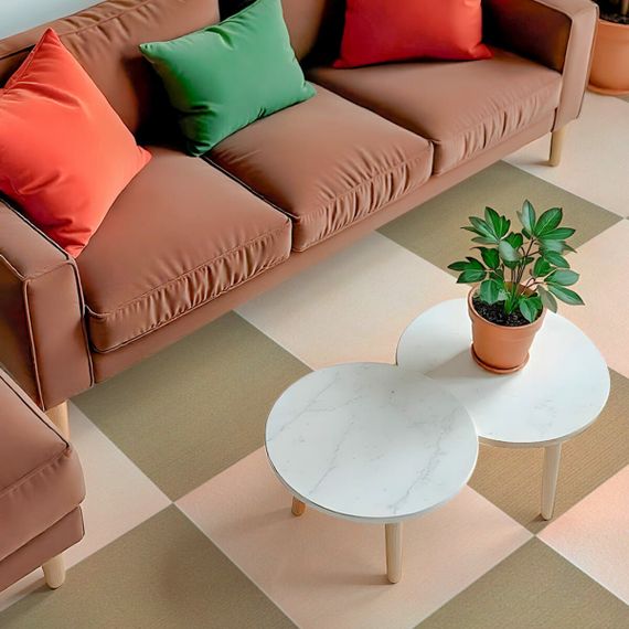 Самоклеюча плитка під ковролін молочний 600х600х4,5мм SW-00002483 | Зображення 5