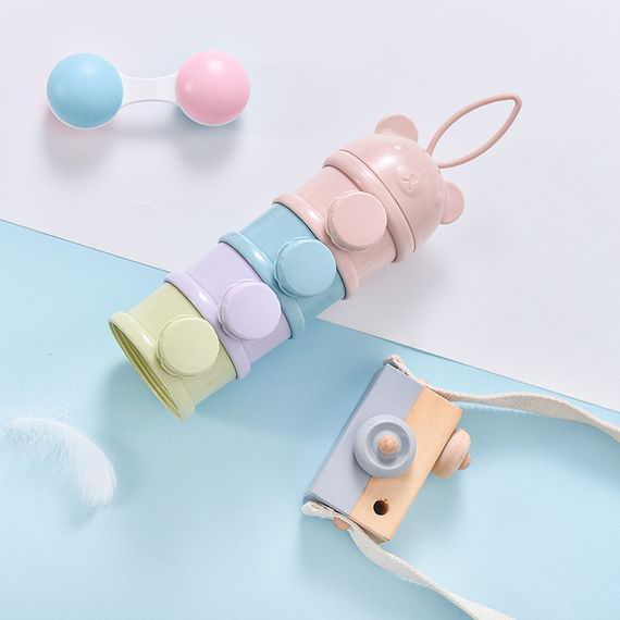 Контейнер для зберігання дитячої сухої суміші 4 відсіки 480 мл Різнокольоровий | Зображення 1