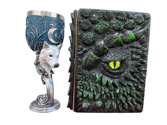 Подарунковий набір Келих 3D Вовк і Блокнот 3D «Око Лісового Дракона»