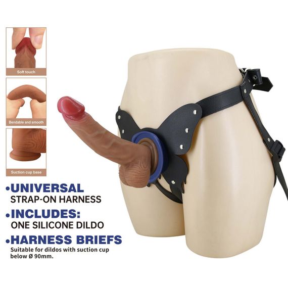 Страпон Pretty Love Wells 6.3 Silicone Dildo with Harness Briefs Sex Aura | Зображення 4