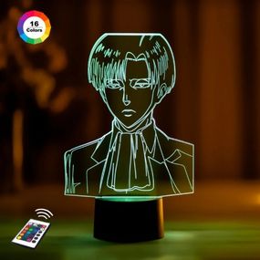3D светильник ночник с пультом "Леви Акерман 3" 3DTOYSLAMP