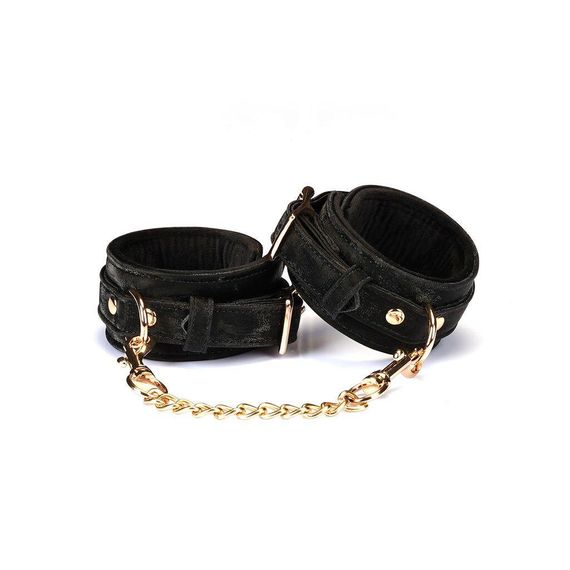 Наручники Liebe Seele Boudoir Amor Wrist Cuffs Black, з’єднувальний ланцюжок на карабінах Sex Aura