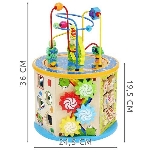 Деревянный развивающий куб, сортер, бизиборд, мультибокс 8 в 1 Kruzzel 22429 | Зображення 8