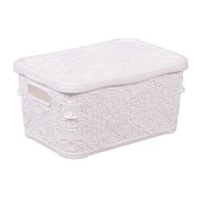 Кошик 1,25л mini з кришкою білий Lace ELIF