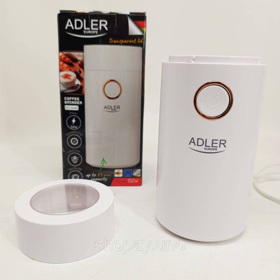 Кавомолка електрична Adler AD 4446-wg Біла 150 Вт кухонний міні подрібнювач для зерен кави | Зображення 5