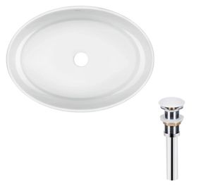 Комплект Qtap Kolibri: Раковина накладна овальна 500x360x140 мм White + Донний клапан PU02 (QT10113054WN47311)