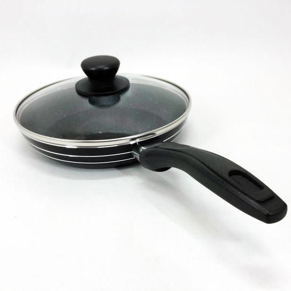 Сковорода з кришкою та антипригарним покриттям UNIQUE UN-5162 20 см, Сковорода фірмова для приготування | Зображення 7