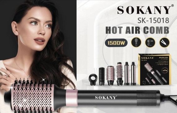 Фен-стайлер SOKANY SK-15018, 7-в-1, чорно-рожевий (47827-15018_3060) | Зображення 2