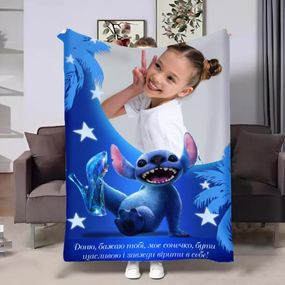 Плед 3D зі своїм фото Стіч №1 31226 135х160 см