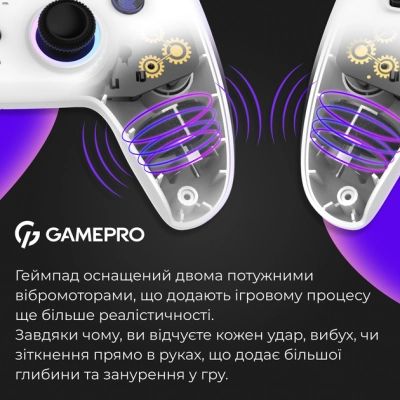Геймпад GamePro GPS13W BT 5.3/USB/PC/iOS/Android/PS3/PS4 RGB White (GPS13W) | Зображення 6