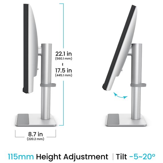 TFT 27" BenQ MA270U, IPS, 4K UHD, 2хHDMI, 2xUSB- C, HAS, Pivot, сріблясто-сірий | Зображення 4